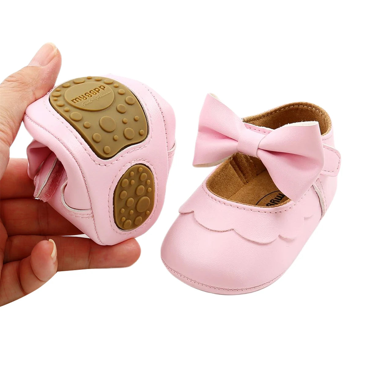 Baby Girl Bowknot Flat Shoes – Soft Sole First Walkers