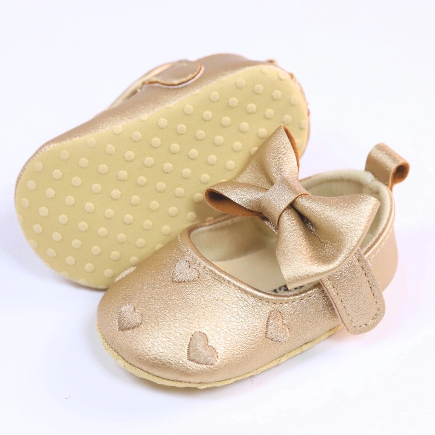 Love Embroidered Baby Girl Shoes – Soft First Step Walkers