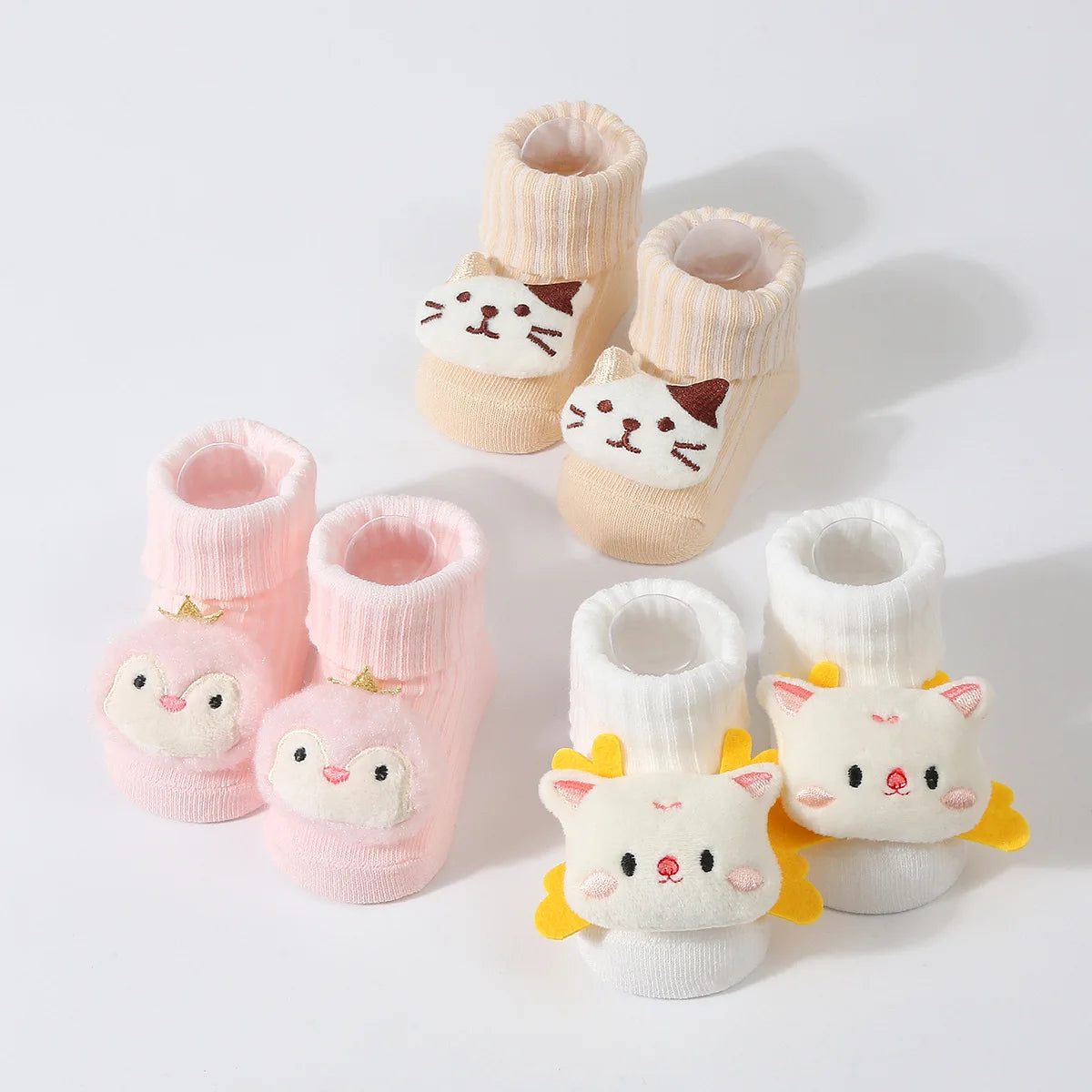 3D Cartoon Baby Socks with Hairband Set