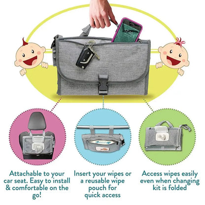 Portable Baby Changing Pad with Pockets