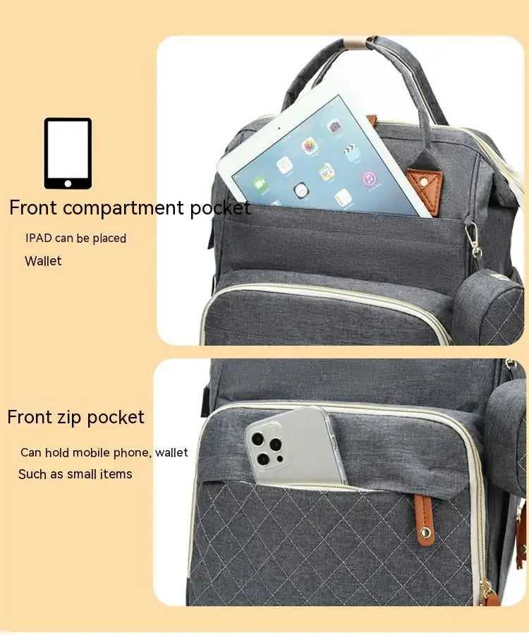 Diaper Bag with Changing Station 3 in 1 Baby Diaper Backpack with Foldable Changing Pad, Large Travel Back Pack for Girl Boy