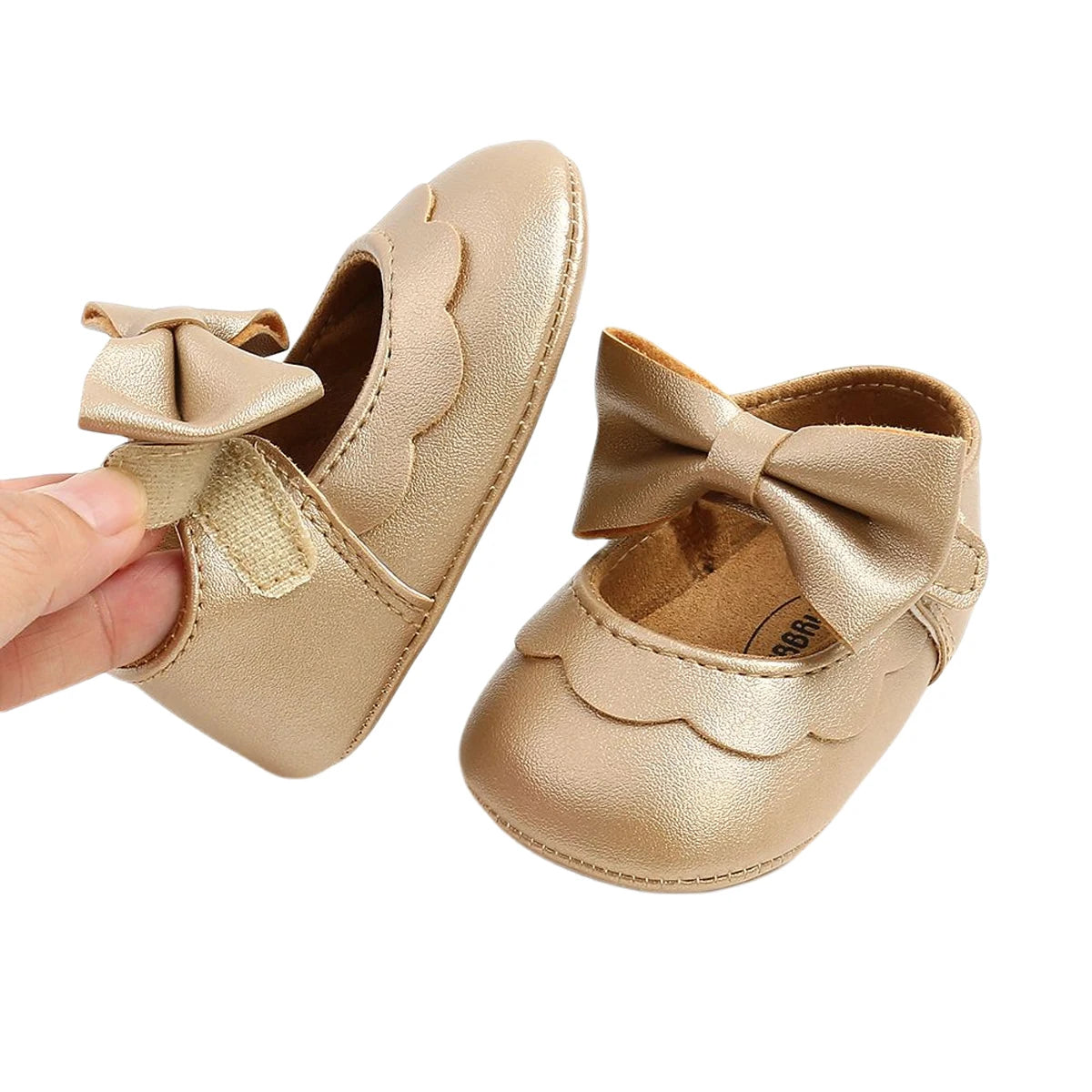 Baby Girl Bowknot Flat Shoes – Soft Sole First Walkers