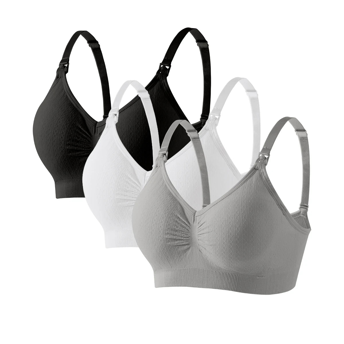 3 PCS New Breathable Front Open Nursing Bra Maternity Underwear Pregnancy Bra Full Cup Wireless Comfortable Breastfeeding Bra
