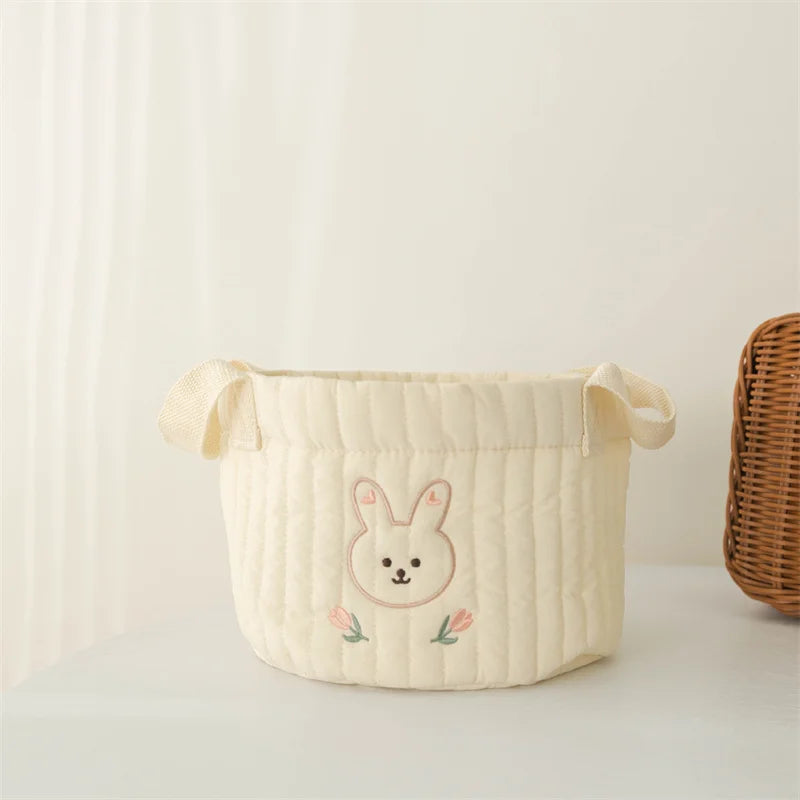 Baby Diaper Storage Bag Toys Blocks Organizer Bag Bedding Mother Tote Bottle Olives Quilted Embroidery Portable Bucket Bags