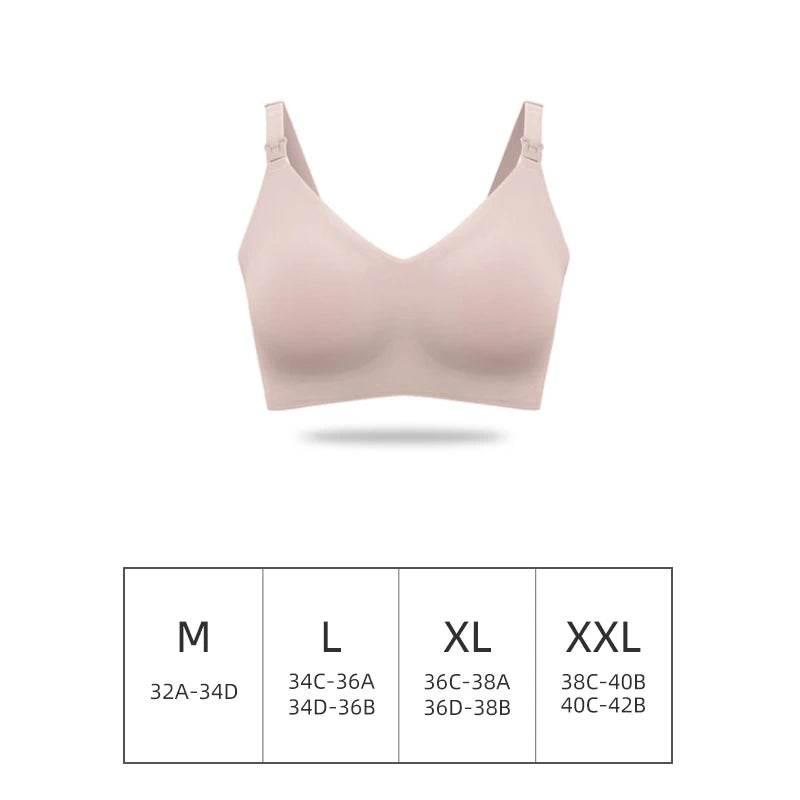 Ultra Thin Laser Cutting Ladies Feeding Bra Seamless Removable Padded Breastfeeding Bras Plus Size Push Up Maternity Support Bra