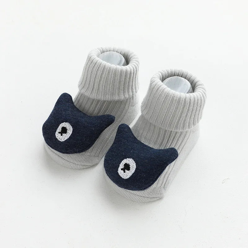 Cartoon Cotton Baby Socks – Non-Slip (Newborn to Toddler)