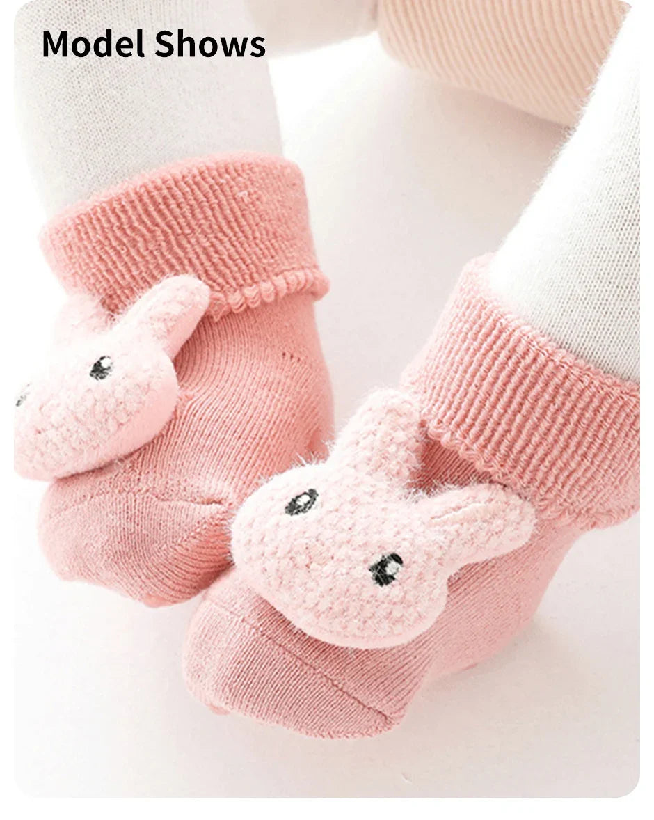 Warm Anti-Slip Cartoon Baby Socks – Winter Indoor (Unisex)