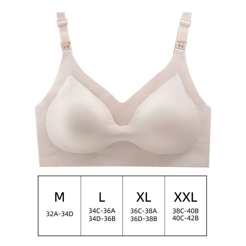 Ultra-Thin Laser Cut Nursing Bra – Push-Up, Removable Pads, Plus Size