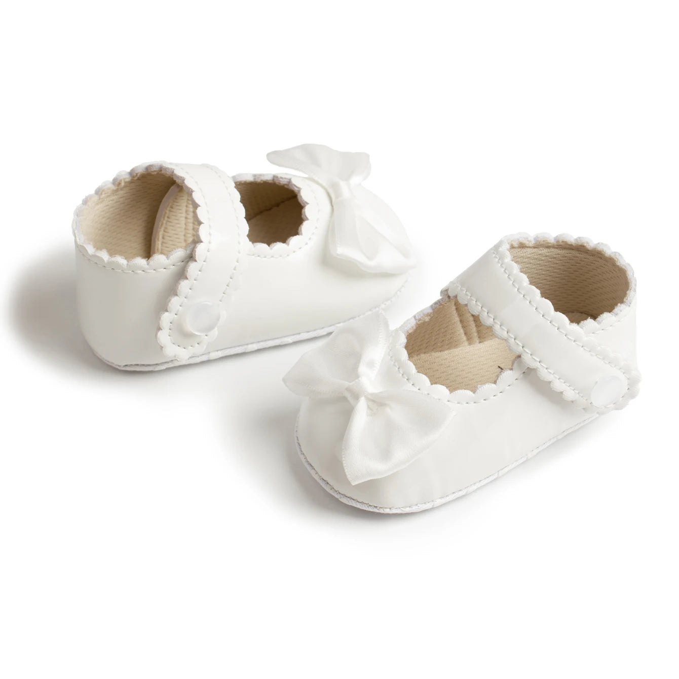 Meckior PU Leather Bowknot Baby Girl Shoes – Soft Sole Flats