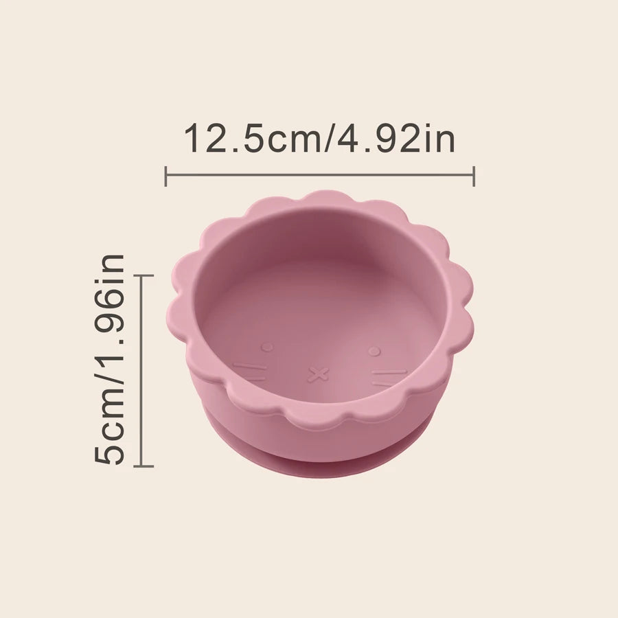 Baby Silicone Lion Bowl – Suction Baby Meal Tray