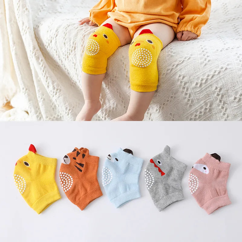 Cotton Baby Knee Pads – Anti-Slip Crawling Protection (0–3 Years)