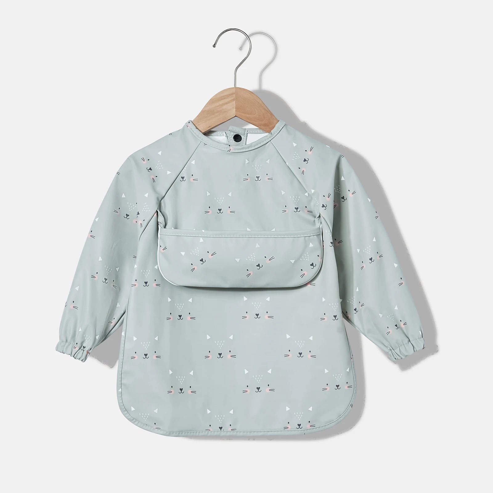 New Baby's Waterproof Long Sleeve Apron with Pocket Toddler Burp Cloth Boys Girls Anti-dirty Art Smock Baby Stuff Denmark bib