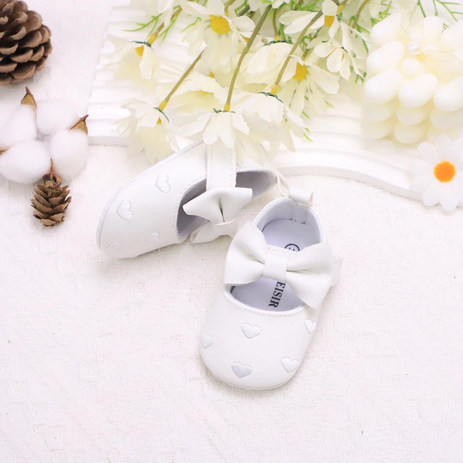 Love Embroidered Baby Girl Shoes – Soft First Step Walkers