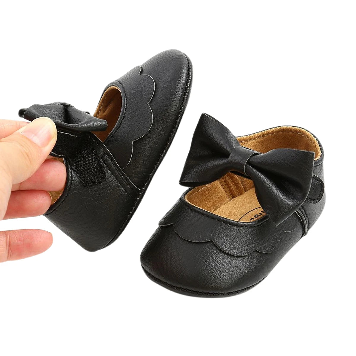 Baby Girl Bowknot Flat Shoes – Soft Sole First Walkers