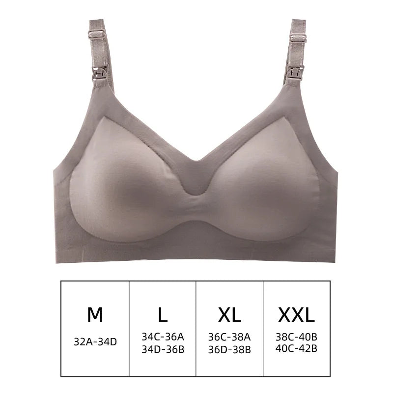 Ultra-Thin Laser Cut Nursing Bra – Push-Up, Removable Pads, Plus Size