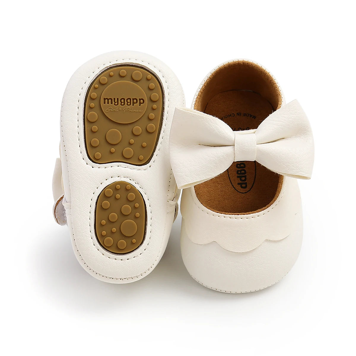 Baby Girl Bowknot Flat Shoes – Soft Sole First Walkers
