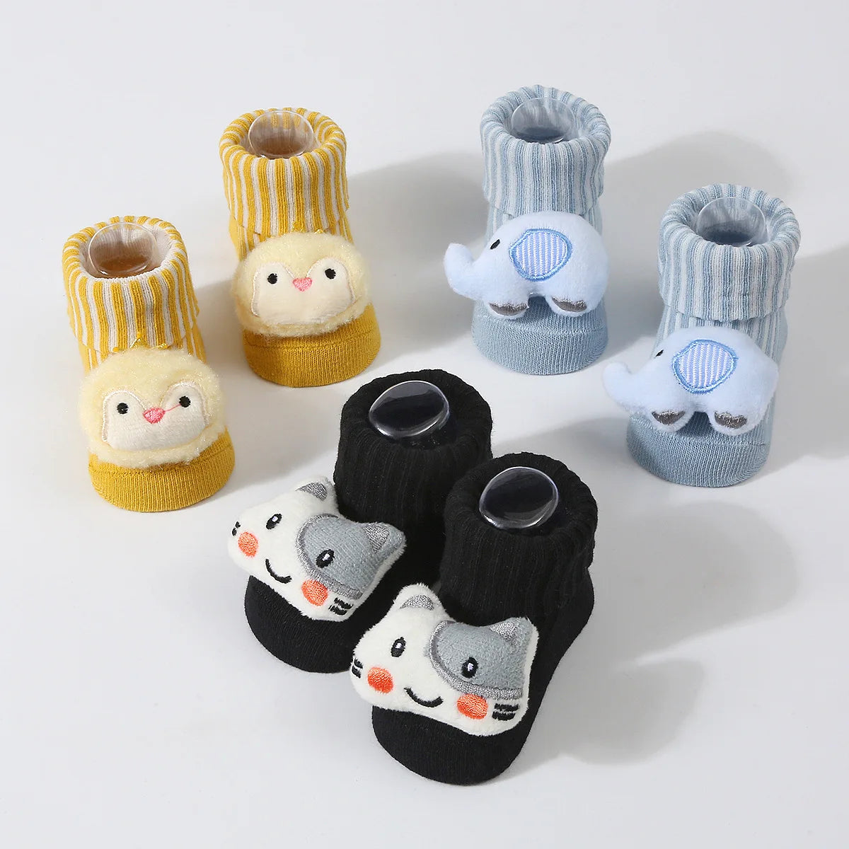 3D Cartoon Baby Socks with Hairband Set