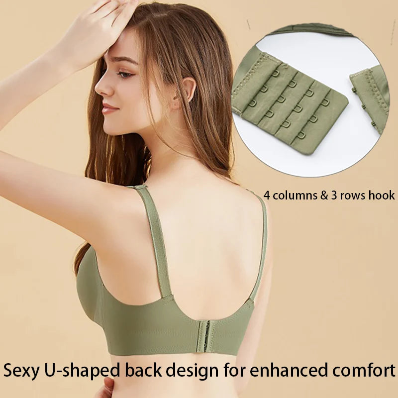 Ultra-Thin Laser Cut Nursing Bra – Push-Up, Removable Pads, Plus Size