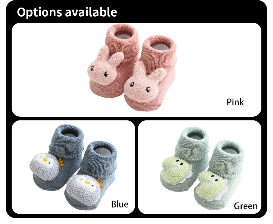 Warm Anti-Slip Cartoon Baby Socks – Winter Indoor (Unisex)