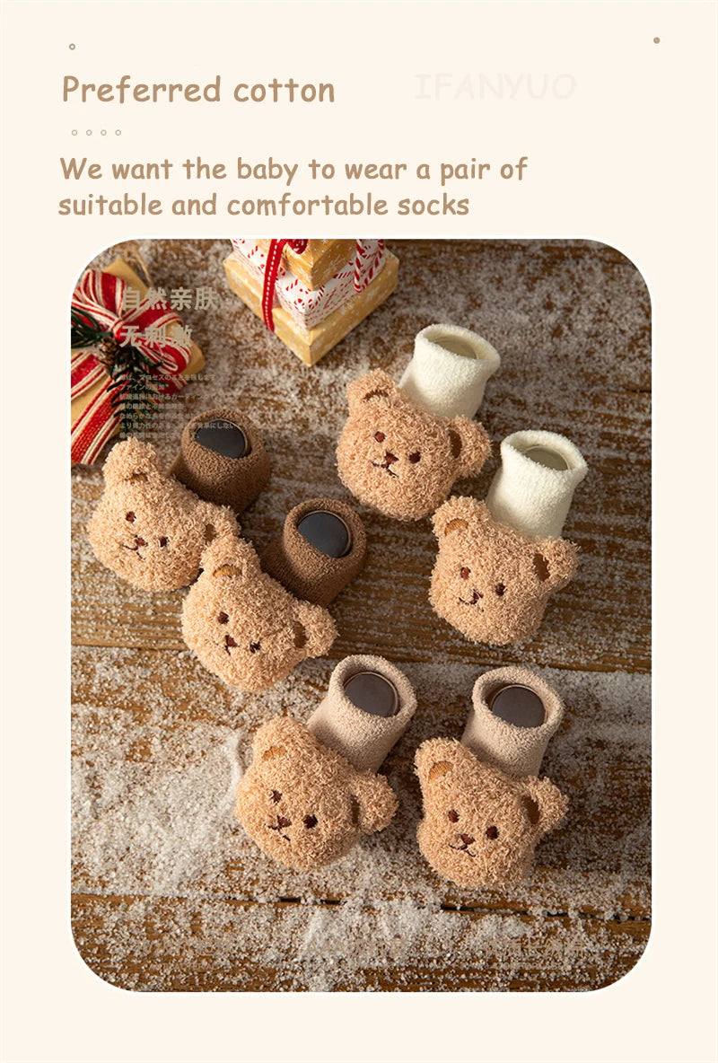 Cute Animal Baby Floor Socks – Warm & Non-Slip