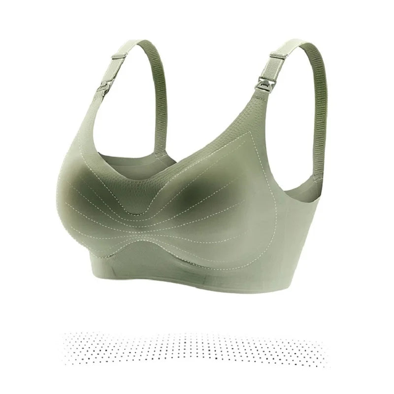 Ultra-Thin Laser Cut Nursing Bra – Push-Up, Removable Pads, Plus Size