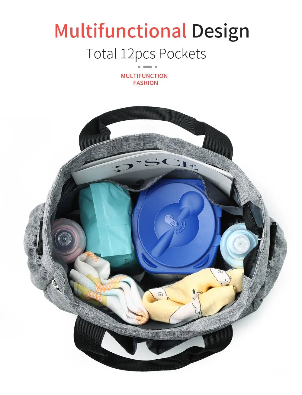 Fashion Baby Diaper Tote Bag Multifunctional Mommy Nappy Changing Bags Waterproof Mummy Stroller Bag
