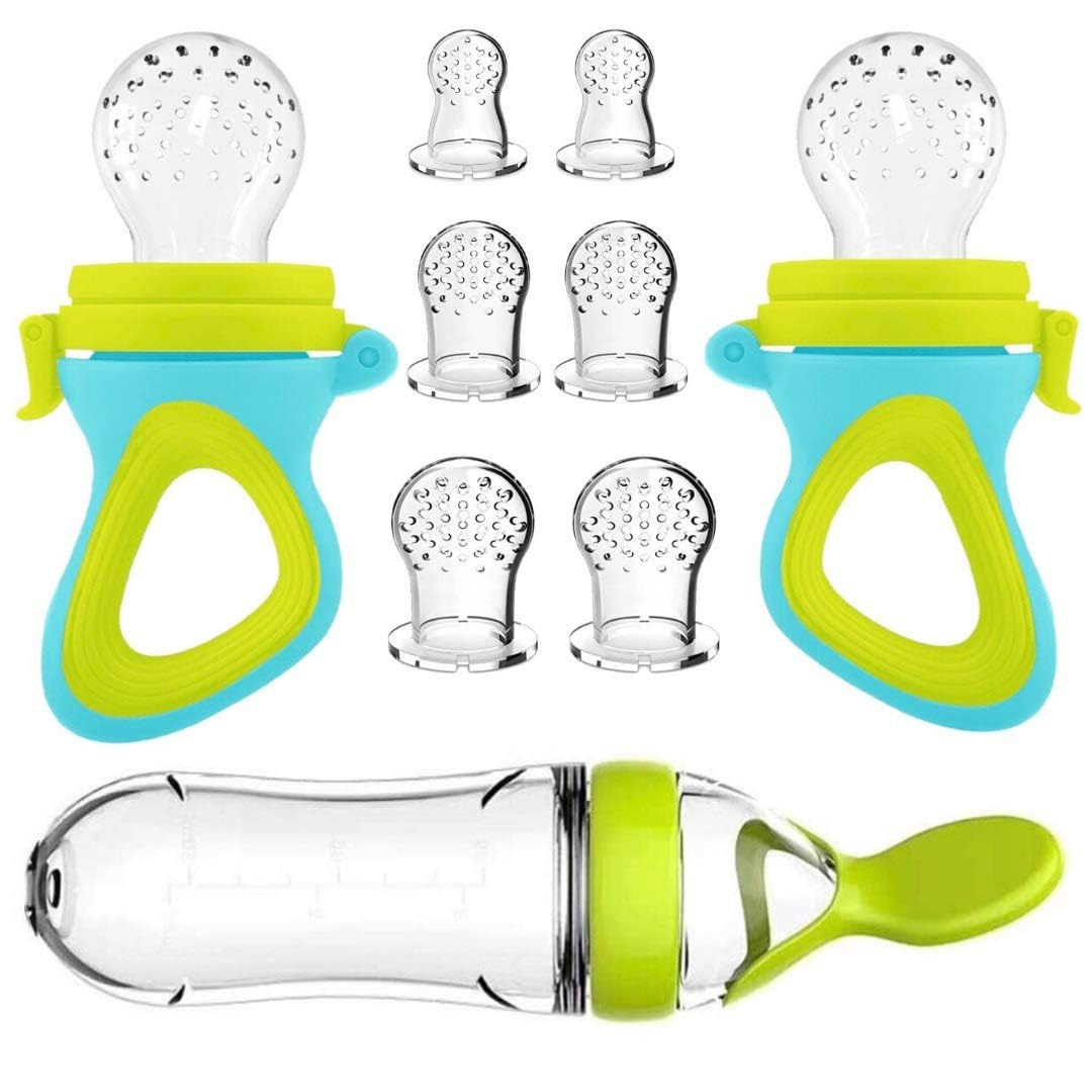 Silicone Baby Squeeze Feeder with Spoon – Food Supplement Bottle