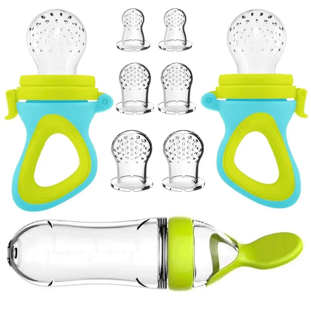 Silicone Baby Squeeze Feeder with Spoon – Food Supplement Bottle