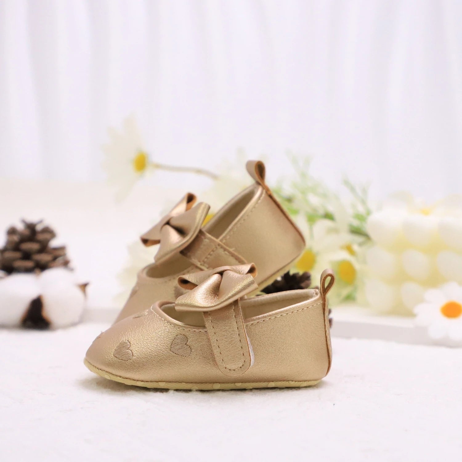 Love Embroidered Baby Girl Shoes – Soft First Step Walkers