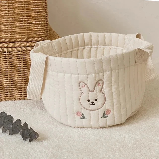 Baby Bags Cute Bear Embroidery Diaper Bag Caddy Nappy Cart Storage Mummy Maternity Bag for Newborn Diapers Toys Organizers