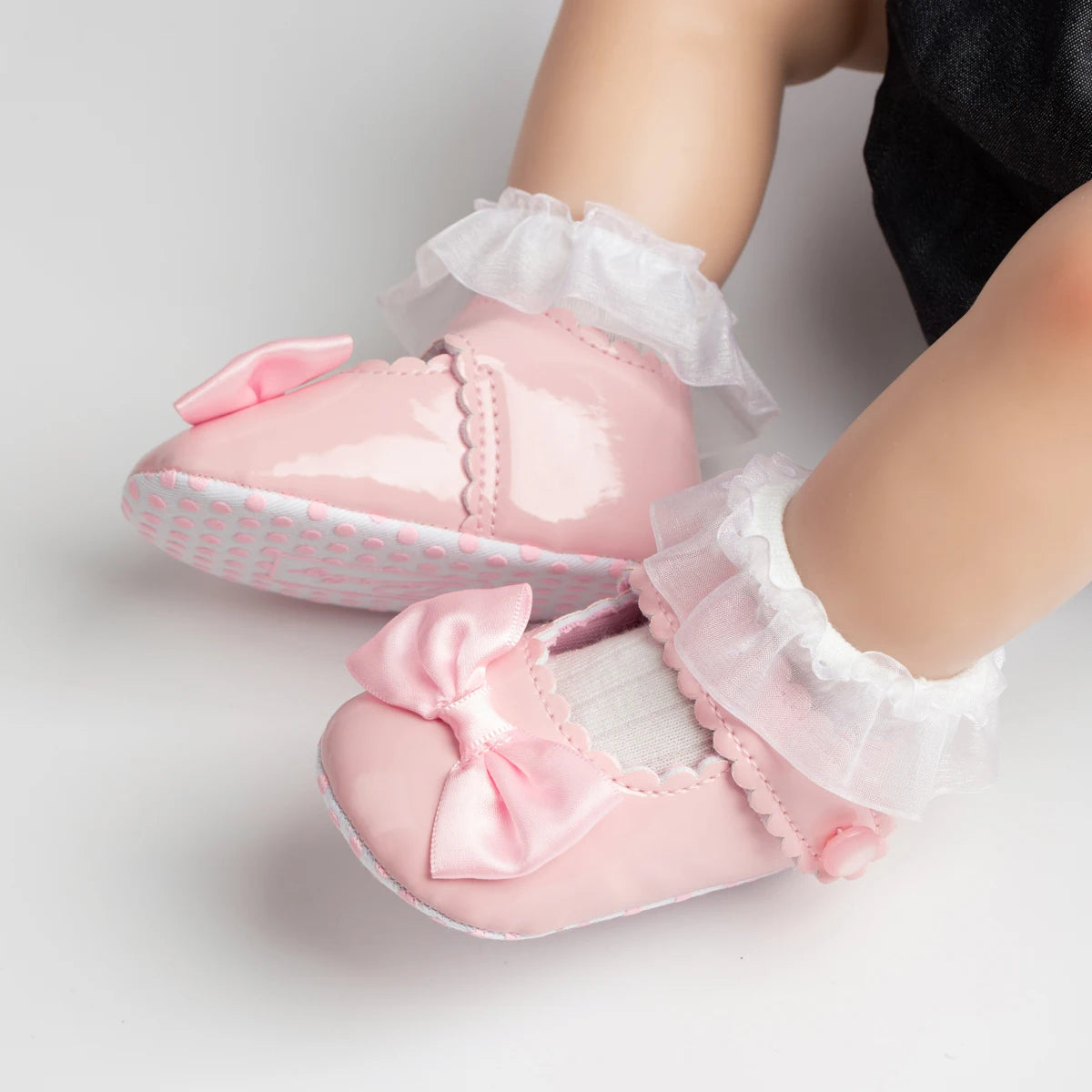 Meckior PU Leather Bowknot Baby Girl Shoes – Soft Sole Flats