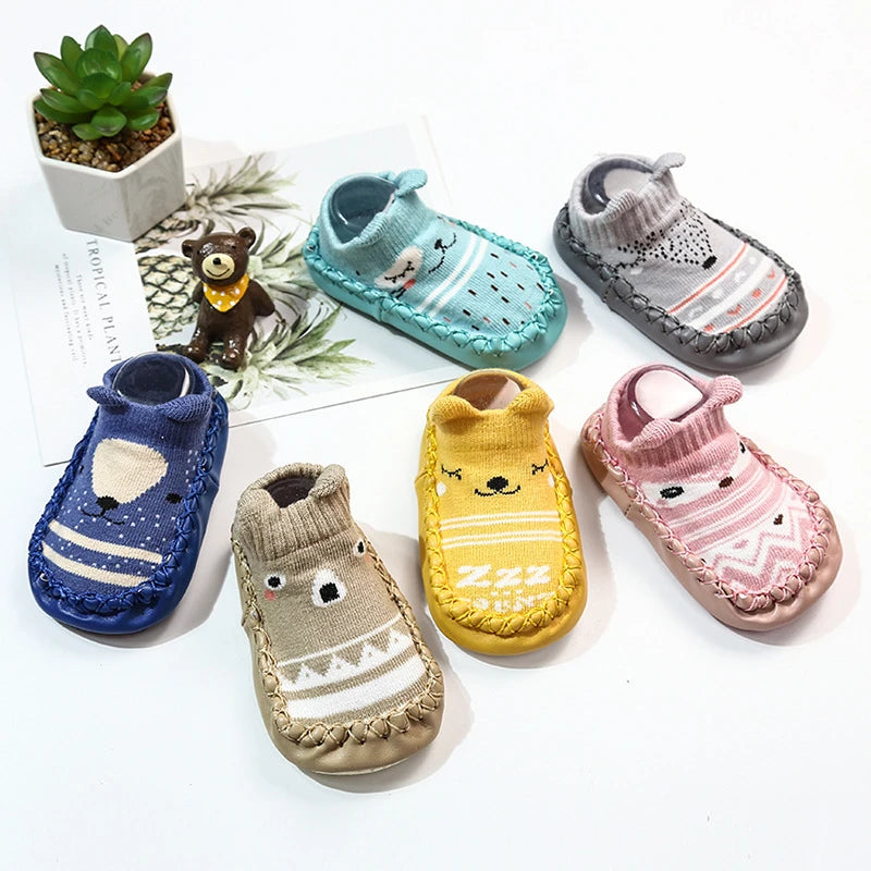 Baby Non-Slip Indoor Socks Slippers with Rubber Soles