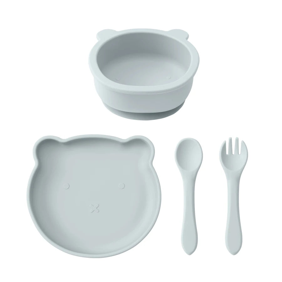 (Set of 4)Children Tableware Set - Baby Silicone Tableware