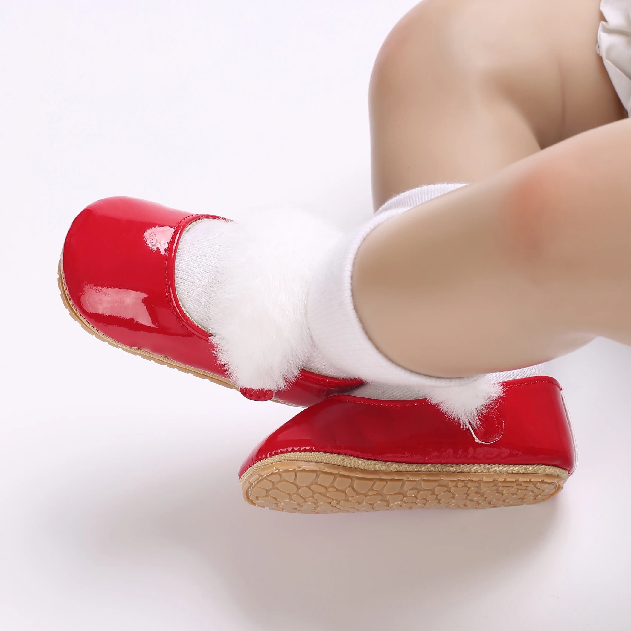 Red Bow Princess Baby Shoes – Anti-Slip Walking (Spring/Autumn)