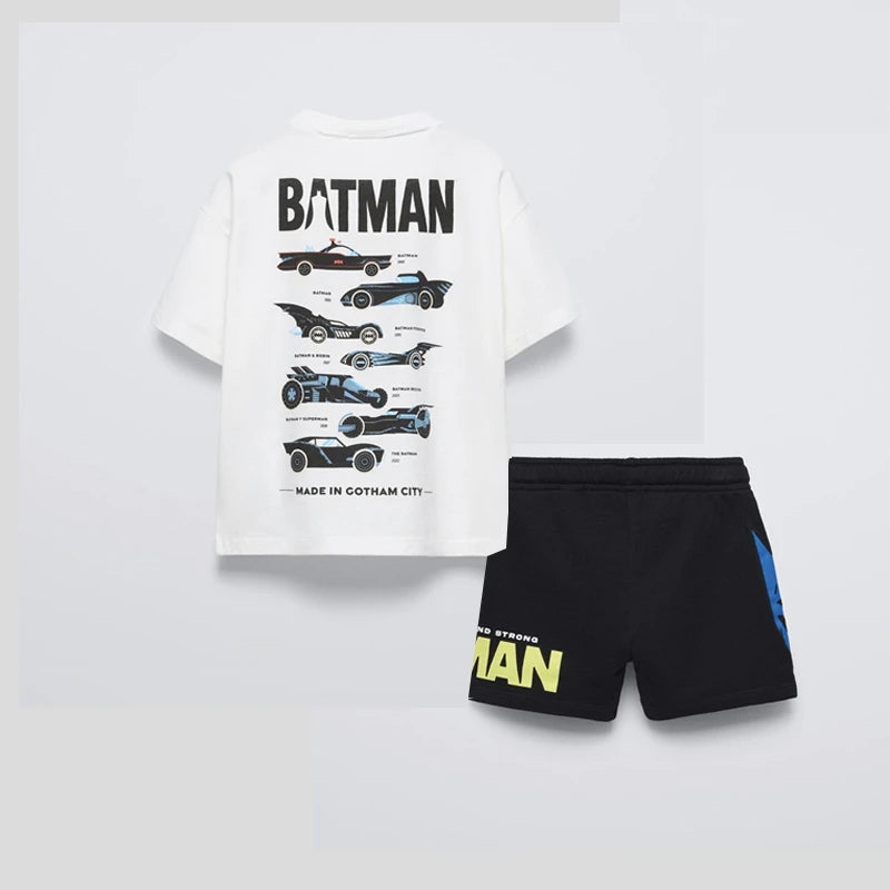 Short Sleeve Tracksuits For Boys Car Print Tshirt +Shorts 2025 Summer Child Trendy Costume 2pcs/Set Baby Sports Casual Outfits