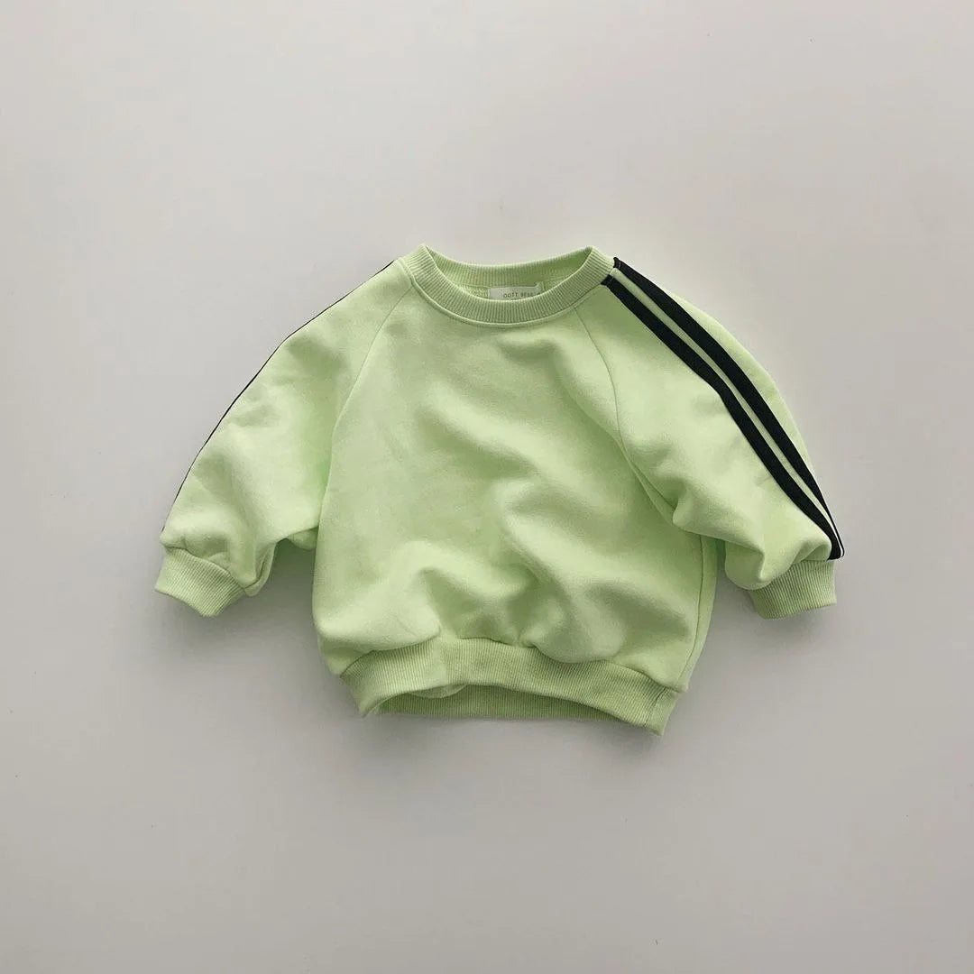 Boys and girls' spring new 2025 children's cool letter printing zipper top pants leisure sports two piece baby suit