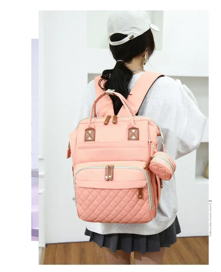 Diaper Bag with Changing Station 3 in 1 Baby Diaper Backpack with Foldable Changing Pad, Large Travel Back Pack for Girl Boy