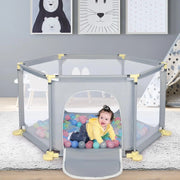 Baby Playpen, 6 Panel Playpen for Baby and Toddlers with Breathable Mesh and 30 Play Balls, Indoor Outdoor Baby Fence