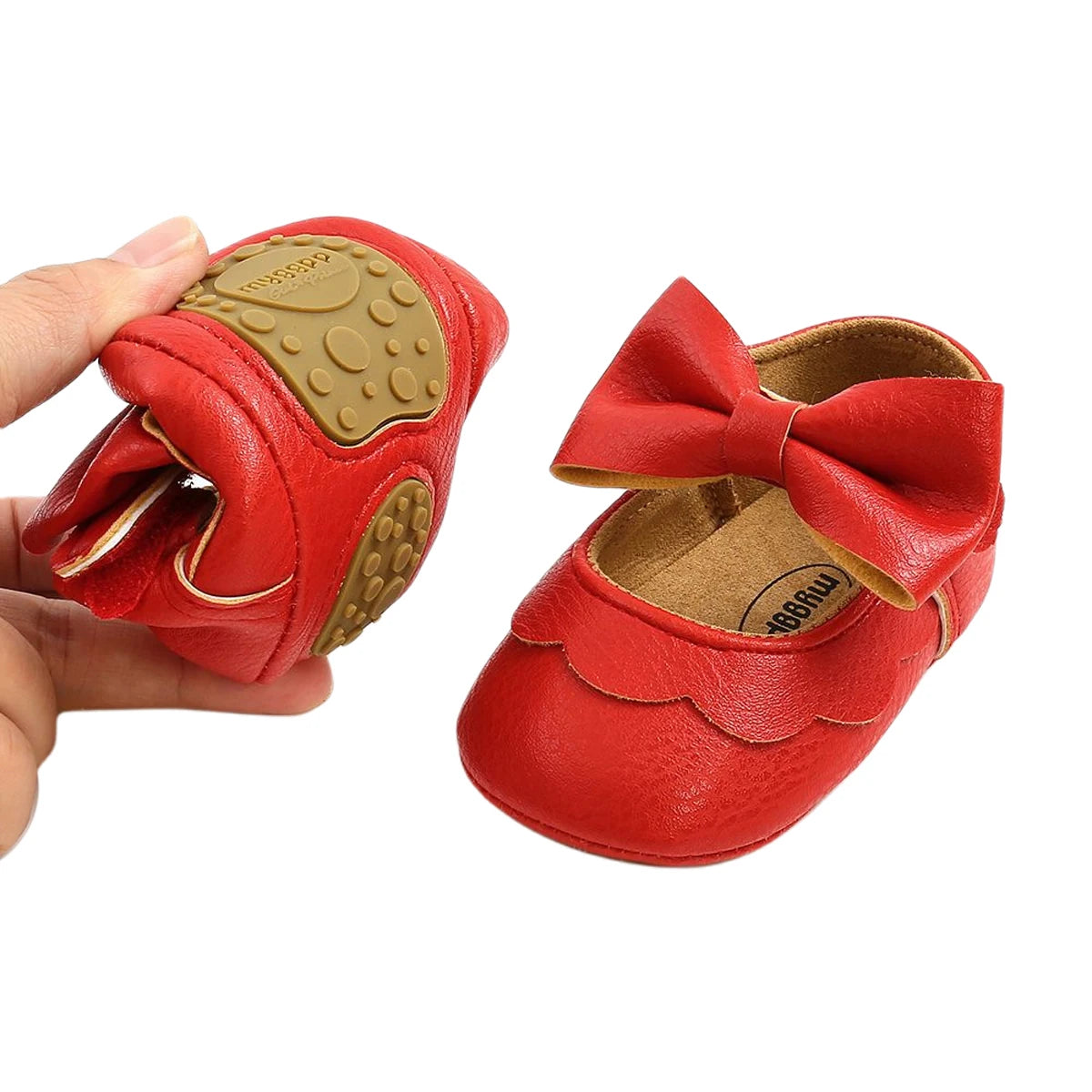 Baby Girl Bowknot Flat Shoes – Soft Sole First Walkers