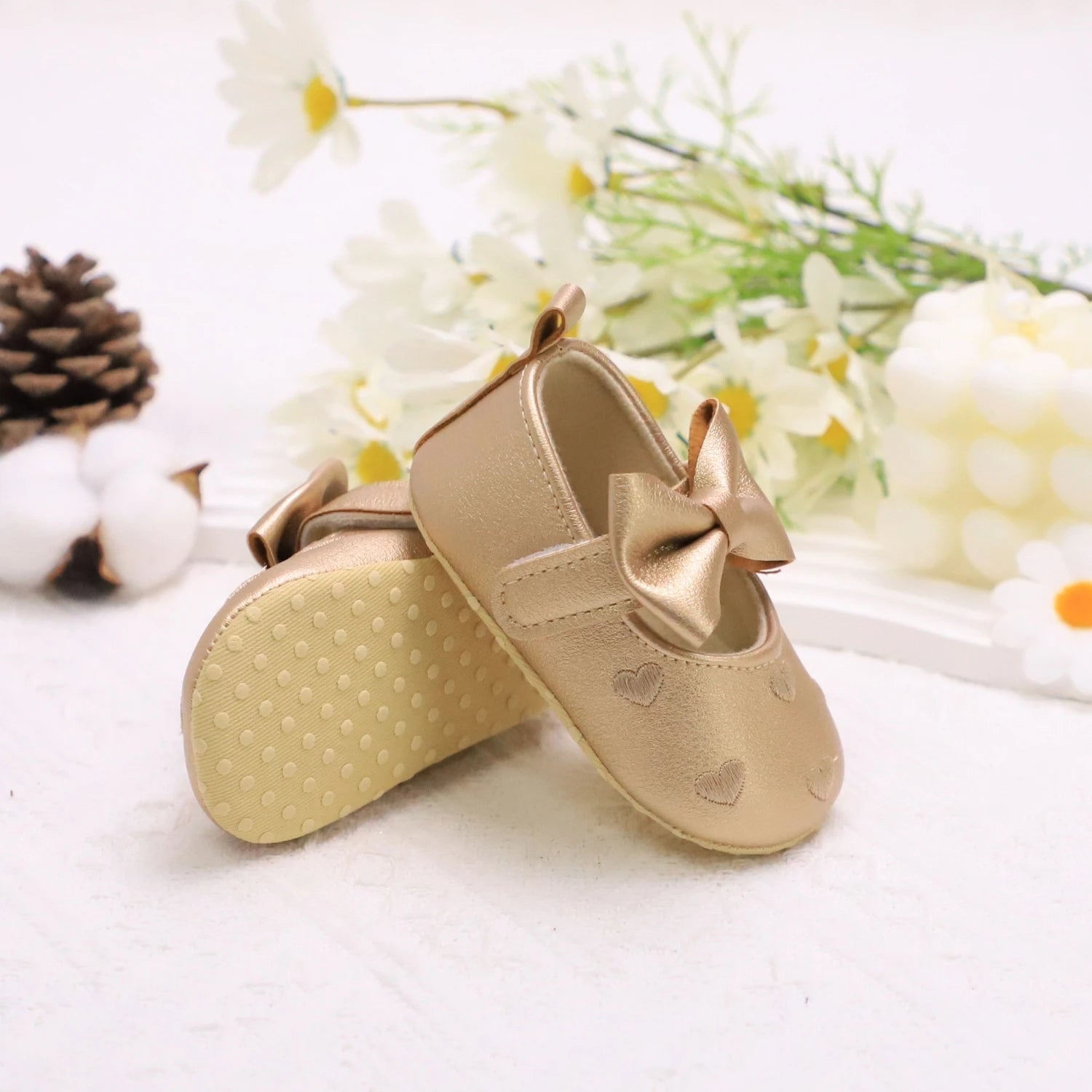 Love Embroidered Baby Girl Shoes – Soft First Step Walkers