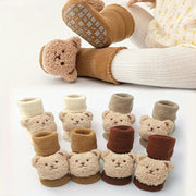 Thick Cotton Baby Socks with Cartoon Bear – Warm & Non-Slip