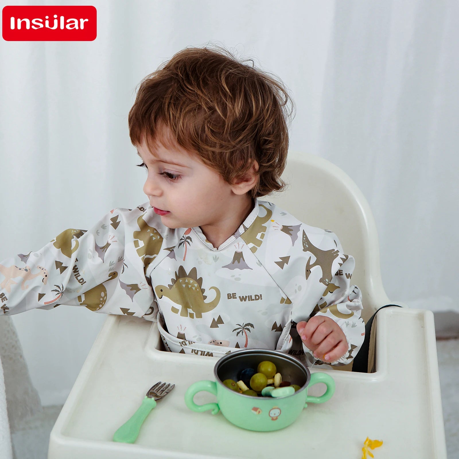 New Baby's Waterproof Long Sleeve Apron with Pocket Toddler Burp Cloth Boys Girls Anti-dirty Art Smock Baby Stuff Denmark bib