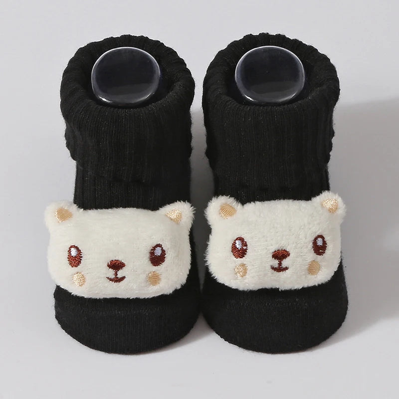 3D Doll Cotton Baby Tube Socks – Newborn (0–6 Months)
