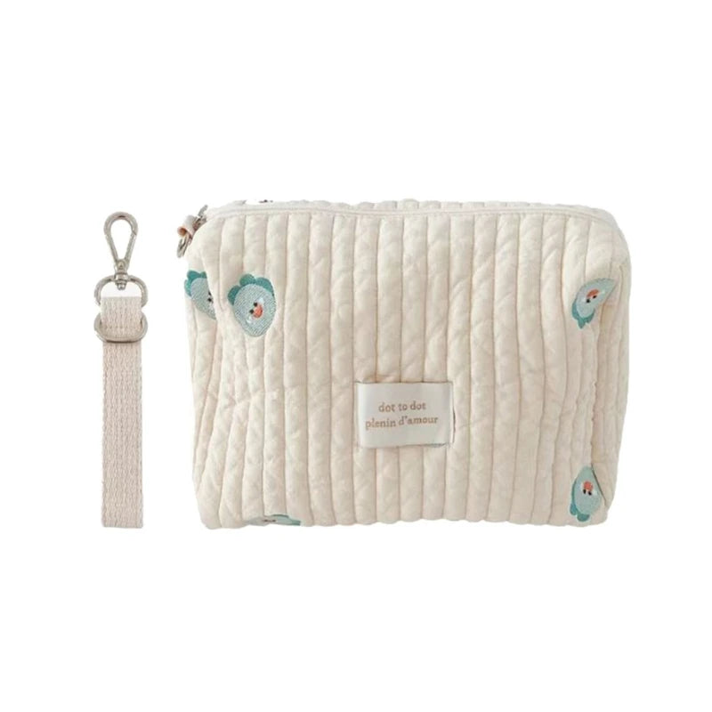 Bear Embroidered Stroller Organizer Diaper & Nursing Pouch