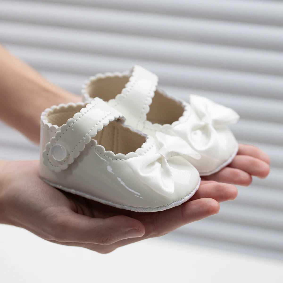 Meckior PU Leather Bowknot Baby Girl Shoes – Soft Sole Flats