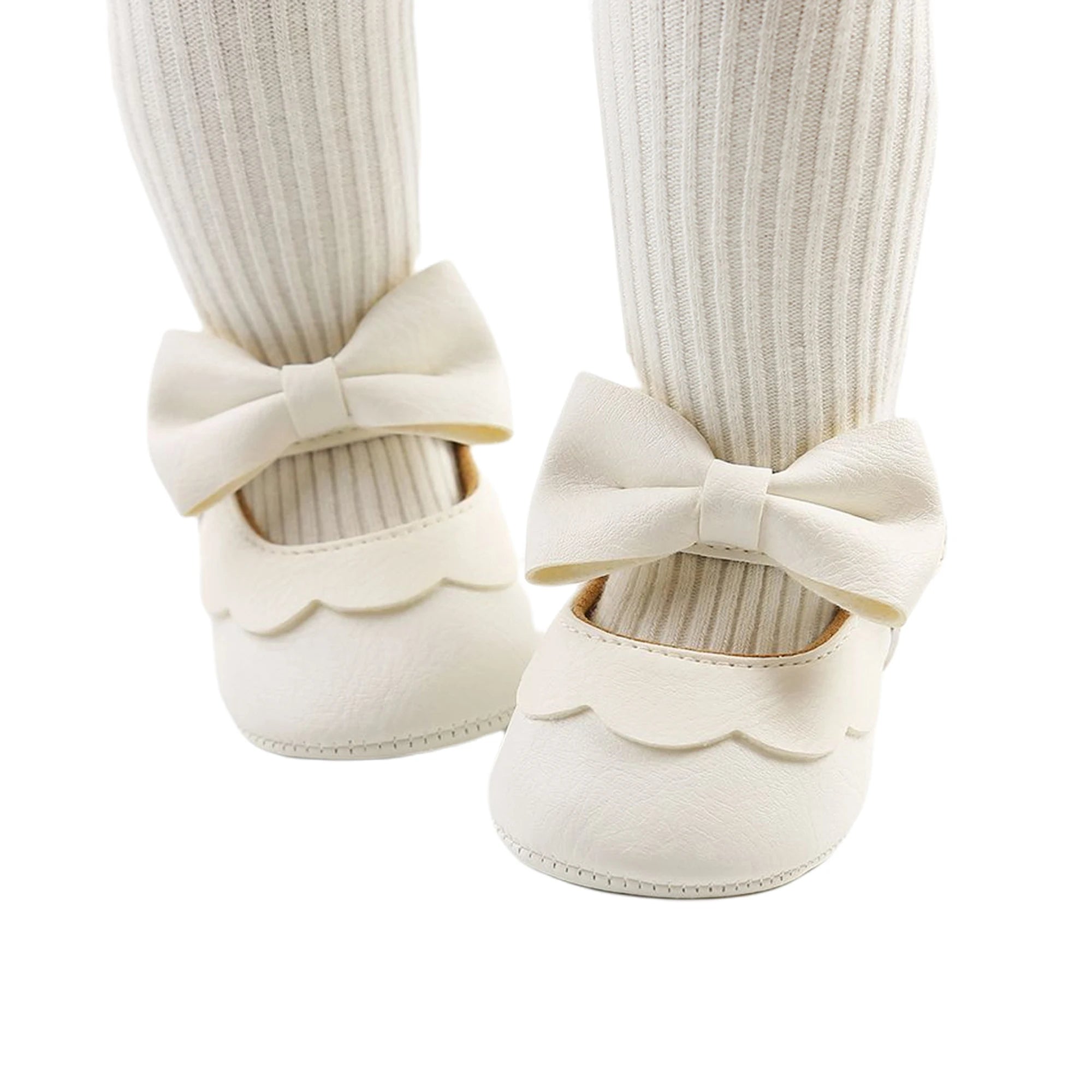 Baby Girl Bowknot Flat Shoes – Soft Sole First Walkers