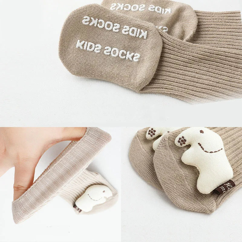 Cartoon Cotton Baby Socks – Non-Slip (Newborn to Toddler)