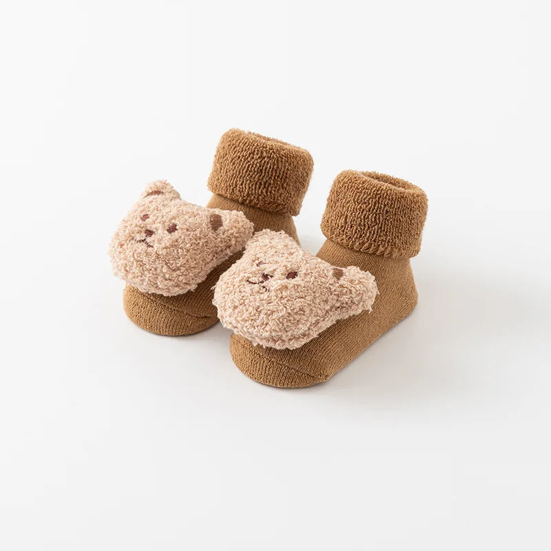 Cute Cartoon Bear Baby Socks – Anti-Slip Cotton (Spring & Autumn)