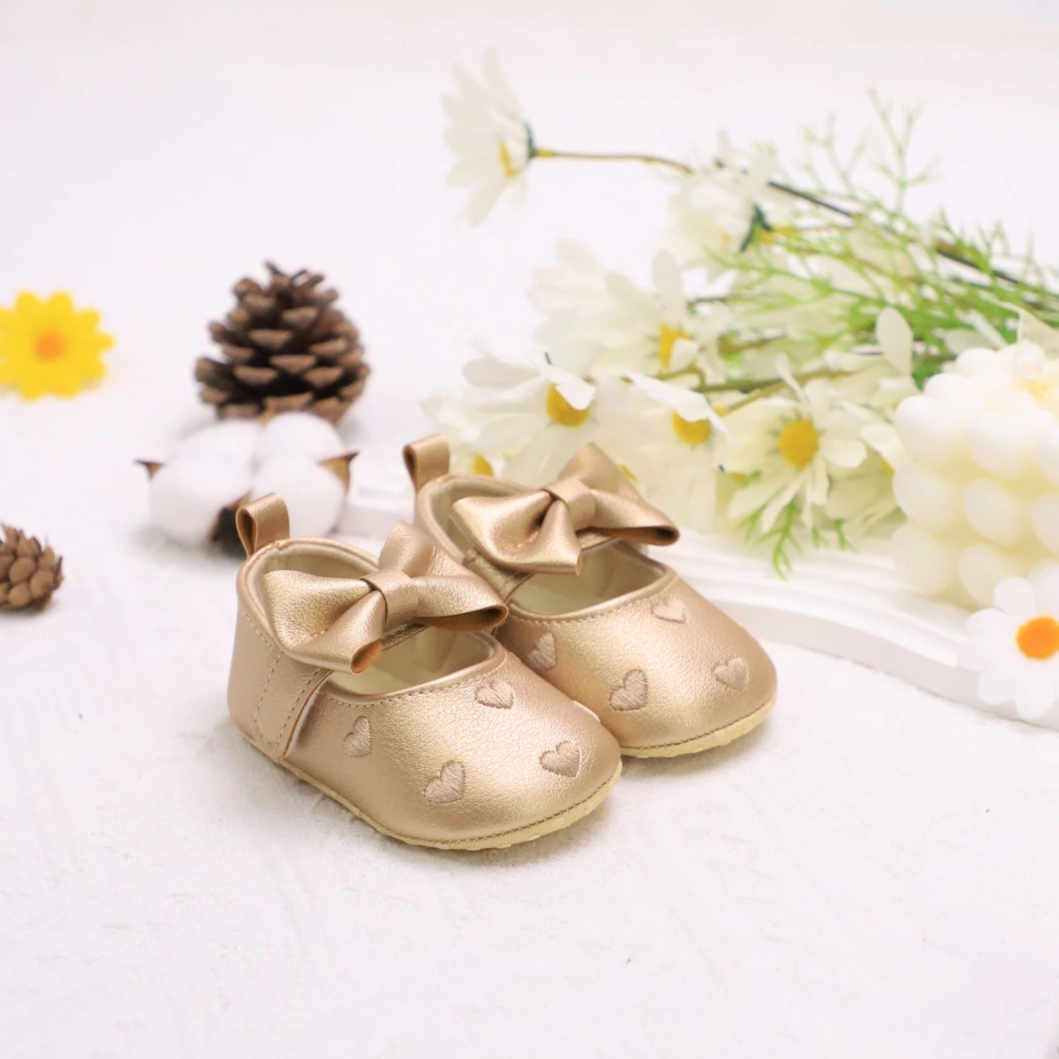Love Embroidered Baby Girl Shoes – Soft First Step Walkers