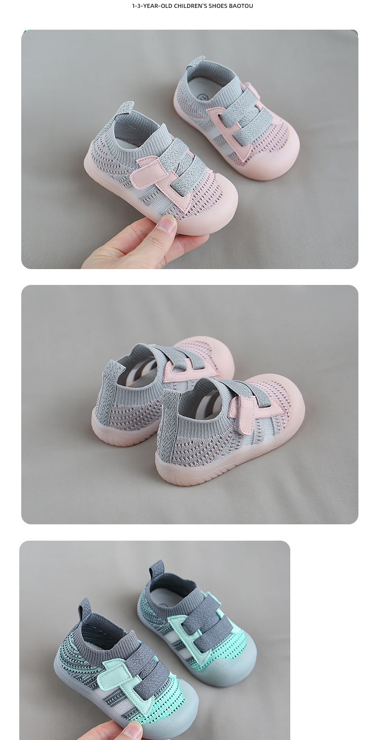 Children's Casual Sports Shoes Mesh Breathable Boy Girls Walking Shoes Soft Soles Anti-skid Baby Walking Shoes Baby Sports Shoes